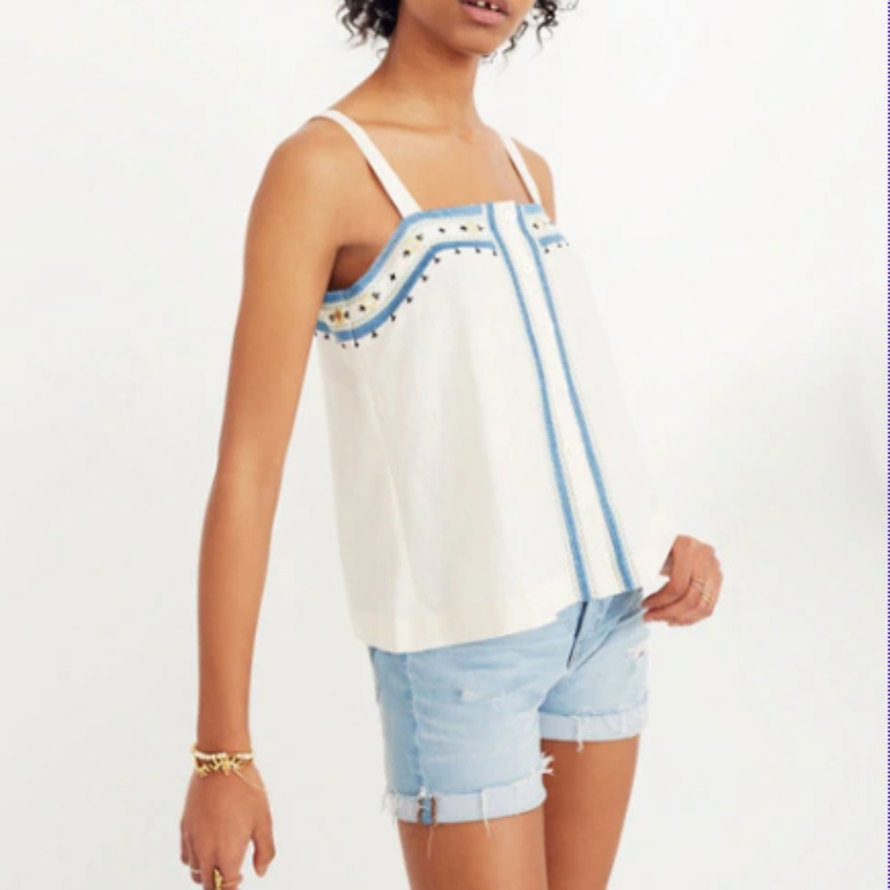 NWT Madewell Mirror-Embroidered Tank Top Size 10